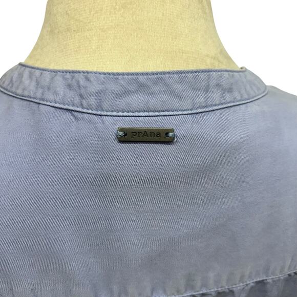 Effortless Casual Button Front Dress prAna Tencel Lyocell Blue Size M - Picture 6 of 9